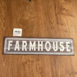 Barnyard Designs Farmhouse Tin Sign Rustic Wood Grain Metal Wall Art 15.75x4.25